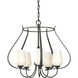 Flora 5 Light 22.2 inch Natural Iron Chandelier Ceiling Light in Opal