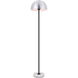 Forte 63 inch 40 watt Brushed Nickel and Black with White Marble Floor lamp Portable Light in Burnished Nickel