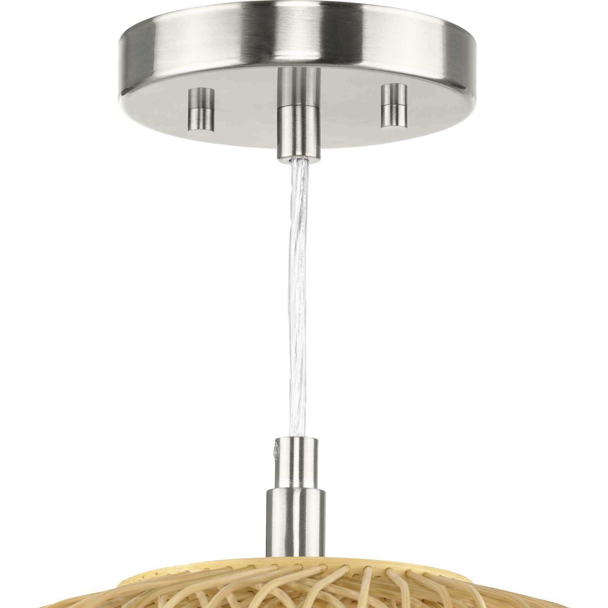 Cordova 1 Light 10 inch Natural Rattan Mini Pendant Ceiling Light, Design Series