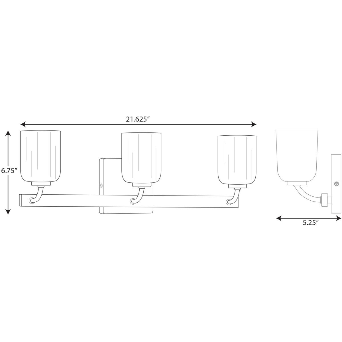 Moore 3 Light 21.63 inch Satin Brass Bath Vanity Wall Light