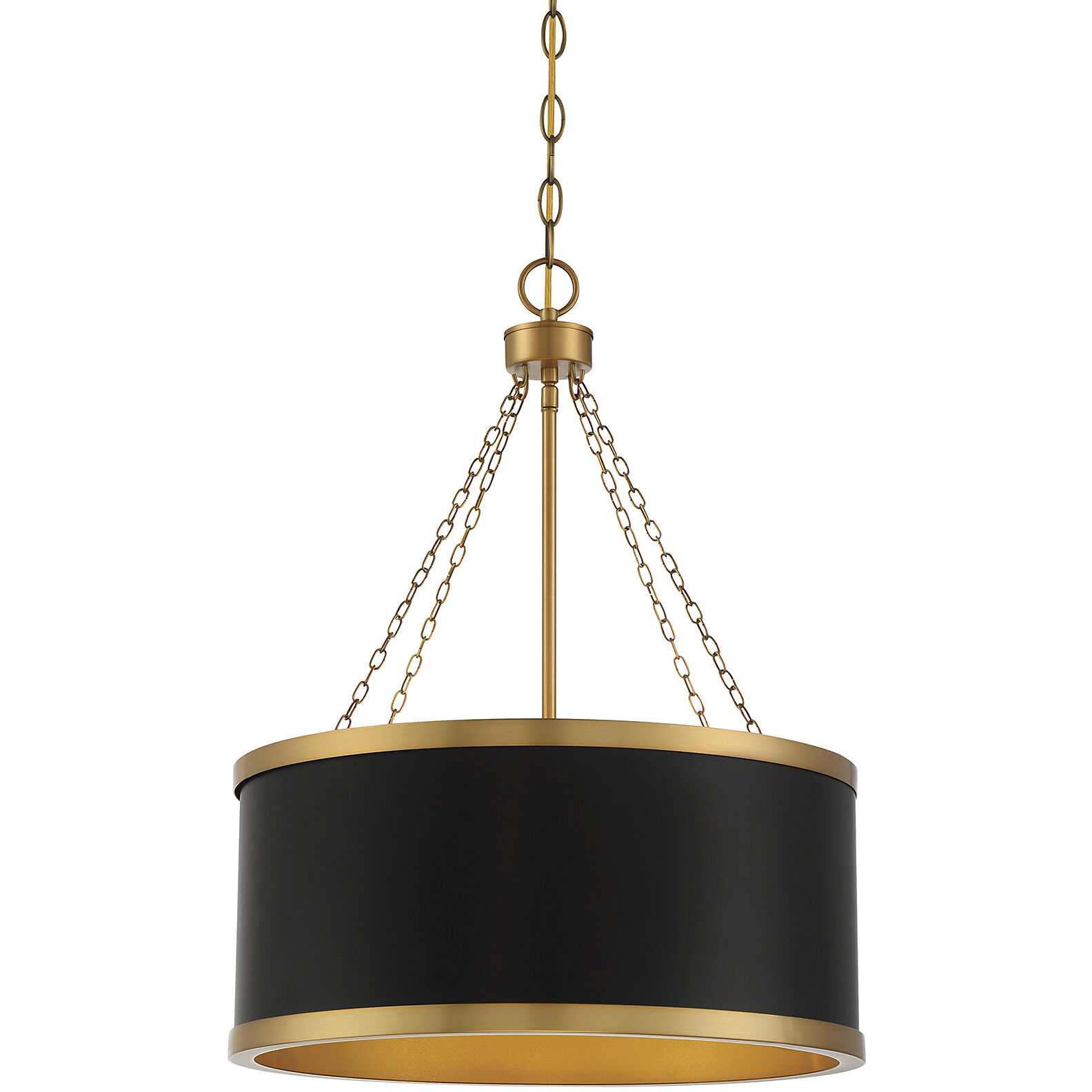 Delphi 6 Light 19 inch Black with Warm Brass Accents Pendant Ceiling Light