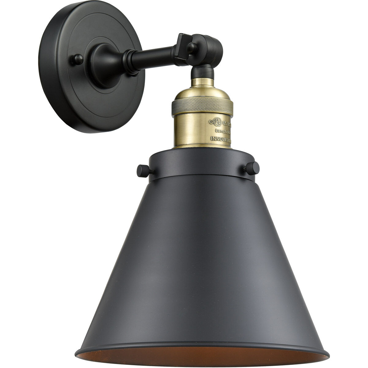 Franklin Restoration Appalachian 1 Light 8 inch Black Antique Brass Semi-Flush Mount Ceiling Light, Franklin Restoration