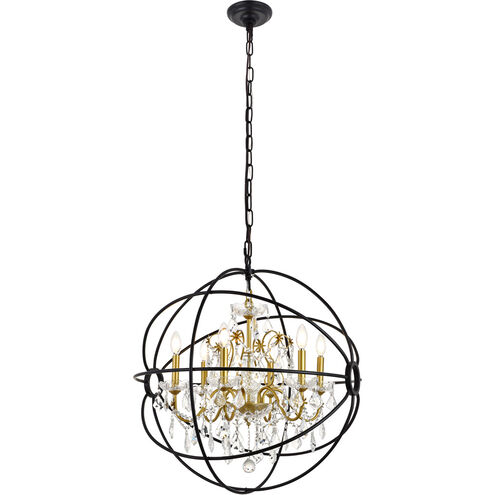 Cordelia 6 Light 26 inch Black and Gold Pendant Ceiling Light