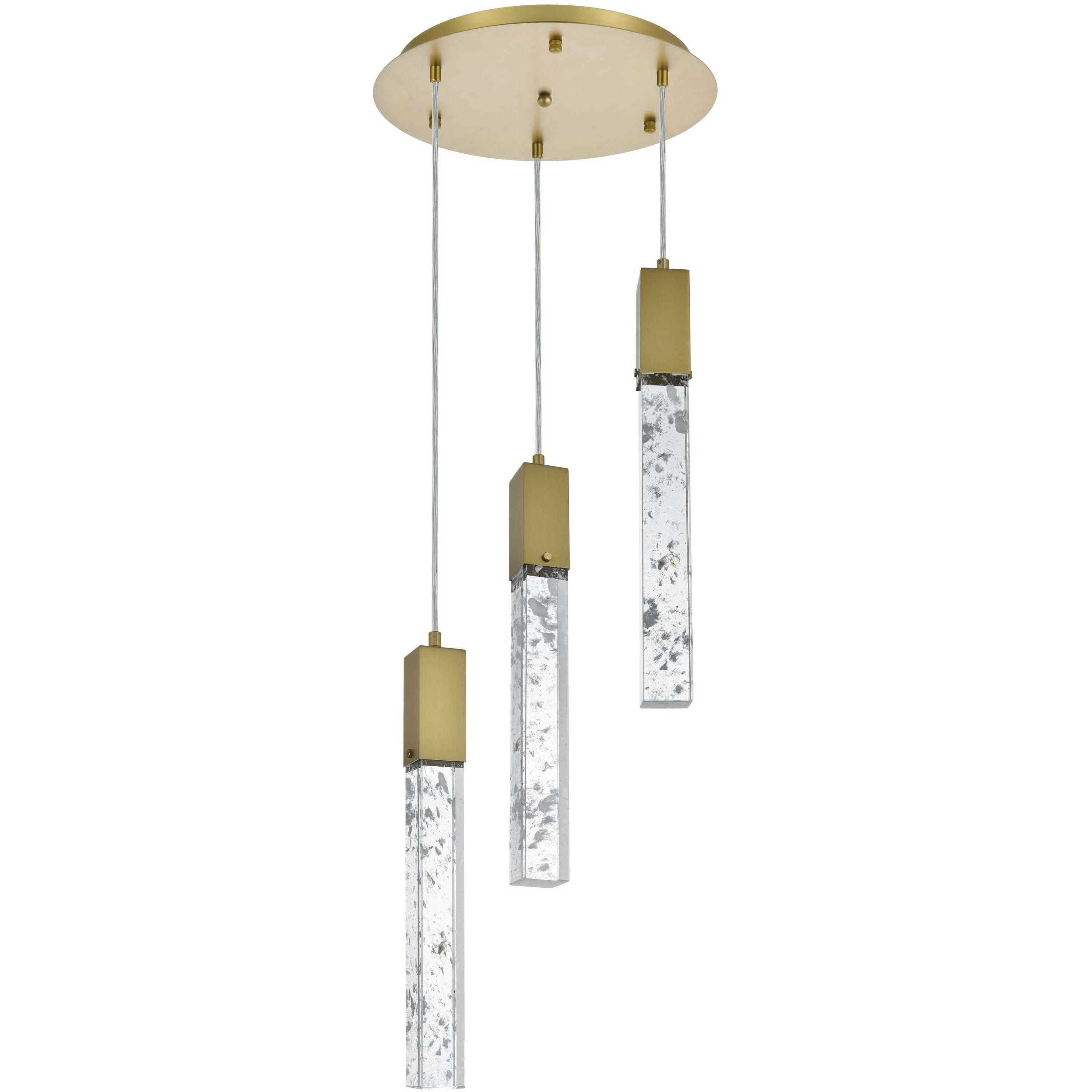 Aurora 3 Light 16 inch Satin Gold Chandelier Ceiling Light