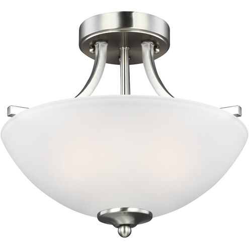 Geary 2 Light 13.88 inch Brushed Nickel Convertible Pendant Semi-Flush Ceiling Light