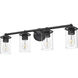 Thayer 4 Light 30.75 inch Matte Black Vanity Wall Light