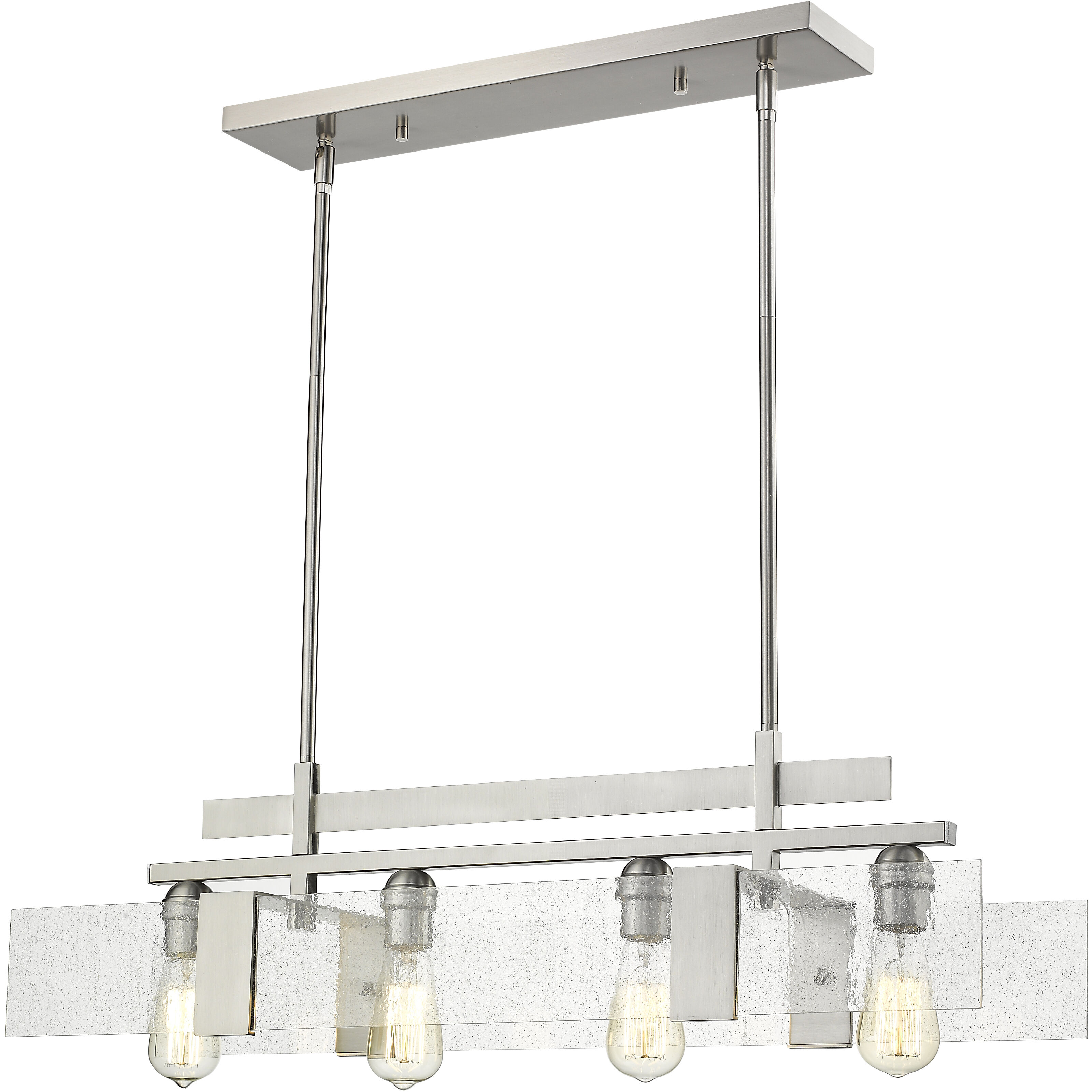 Gantt 4 Light 31.5 inch Brushed Nickel Linear Chandelier Ceiling Light