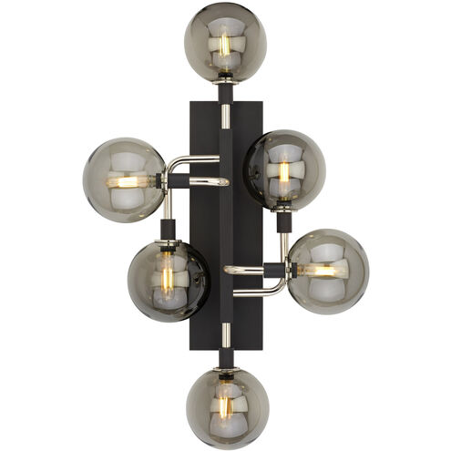Sean Lavin Viaggio 9.1 inch Smoke/Polished Nickel Wall Light in Incandescent