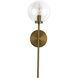 Alora Mood Cassia 1 Light 6 inch Aged Gold Wall/Vanity Light Wall Light in Clear Glass