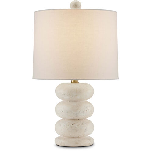 Girault 20.5 inch 150 watt Beige and Antique Brass Table Lamp Portable Light