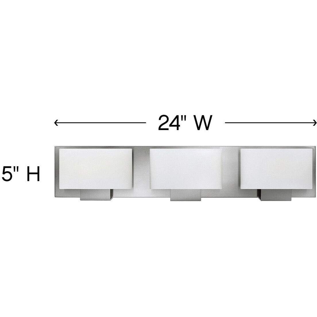 Mila 3 Light 24 inch Brushed Nickel Vanity Light Wall Light