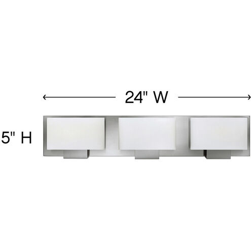 Mila 3 Light 24 inch Brushed Nickel Vanity Light Wall Light