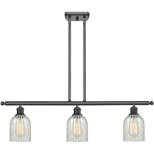 Ballston Caledonia LED 36 inch Matte Black Island Light Ceiling Light in Mouchette Glass, Ballston