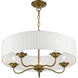 Edinburgh 5 Light 23 inch Antique Gold Leaf Pendant Chandelier Ceiling Light