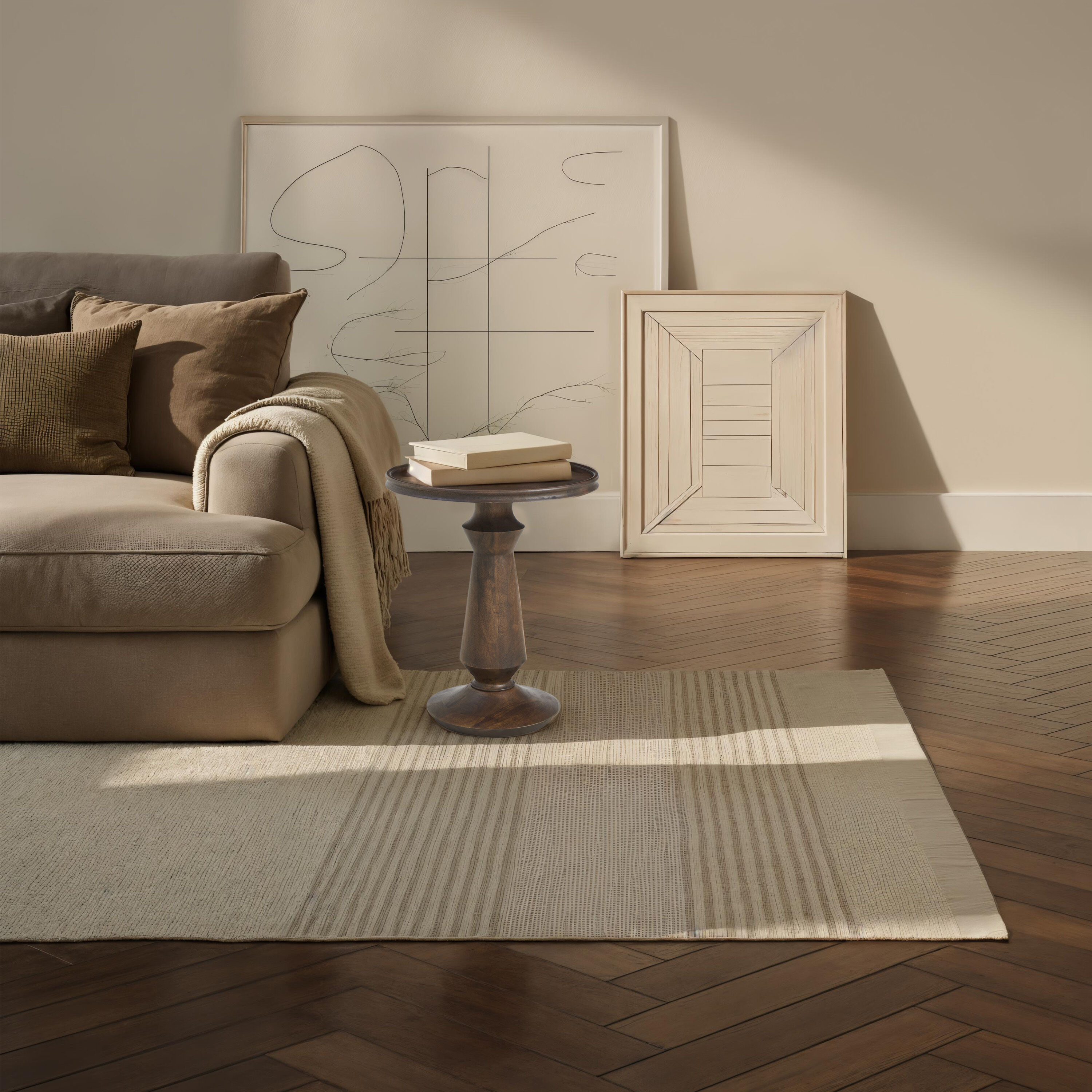 Rospo 22 X 18 inch Walnut Side Table