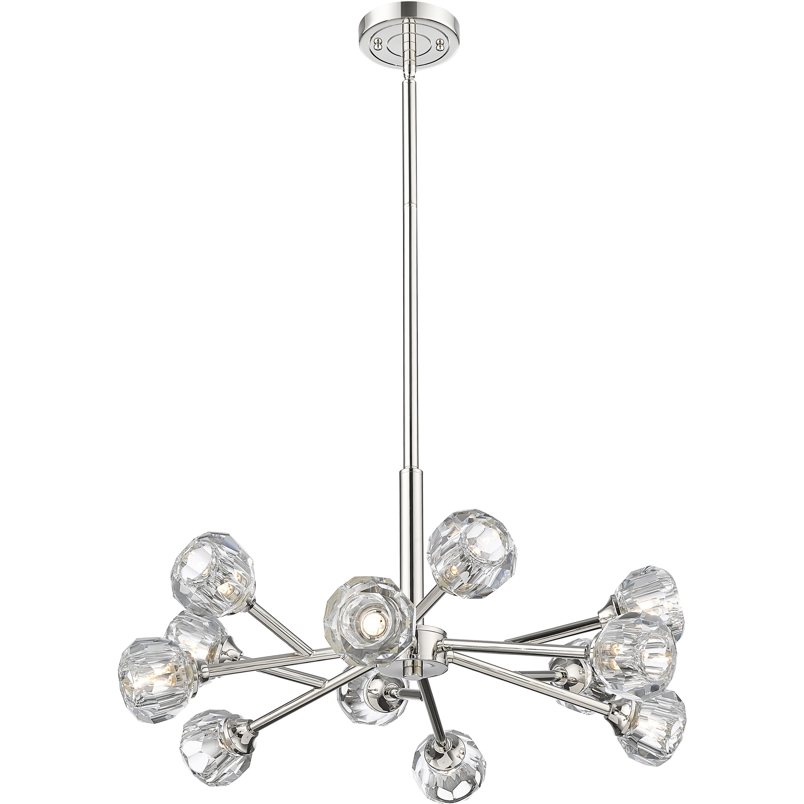 Downtown Urban Aurora 12 Light 24 inch Polished Nickel Statement Chandelier Ceiling Light
