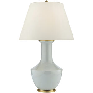 Chapman & Myers Lambay Table Ice Blue Porcelain Table Lamp in Linen