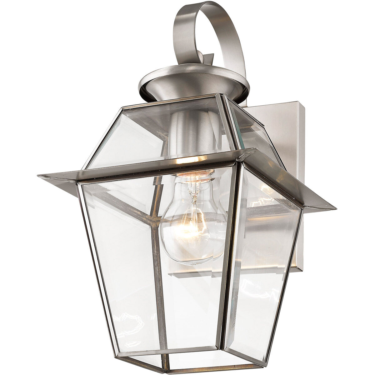 Westover 1 Light 13 inch Brushed Nickel Outdoor Wall Lantern