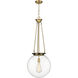 Beacon 1 Light 15.75 inch Brushed Brass Pendant Ceiling Light