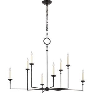 Visual Comfort Signature Collection Chapman & Myers Rowen LED 52 inch Aged Iron Chandelier Ceiling Light, Grande CHC5703AI - Open Box