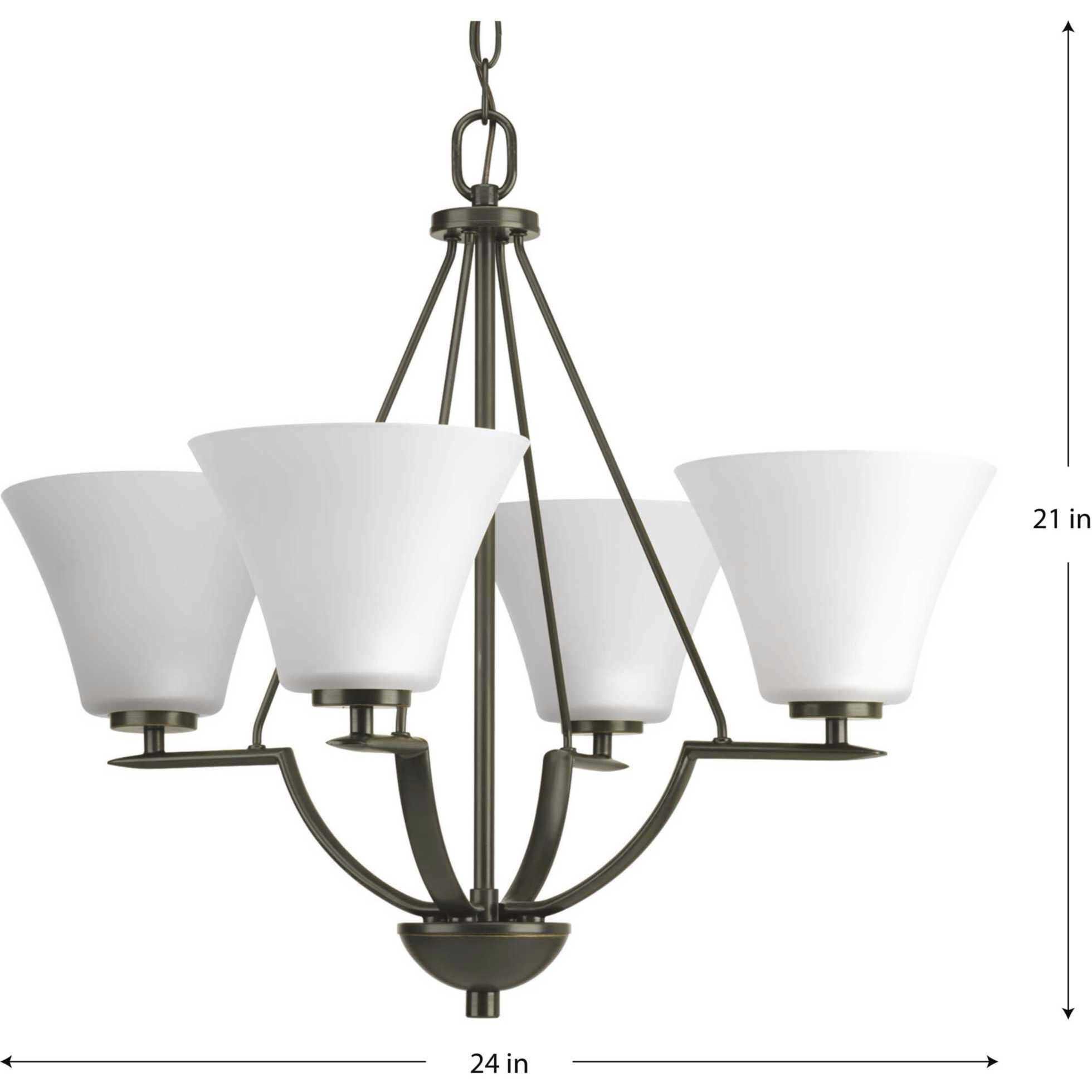 Bravo 4 Light 24 inch Antique Bronze Chandelier Ceiling Light