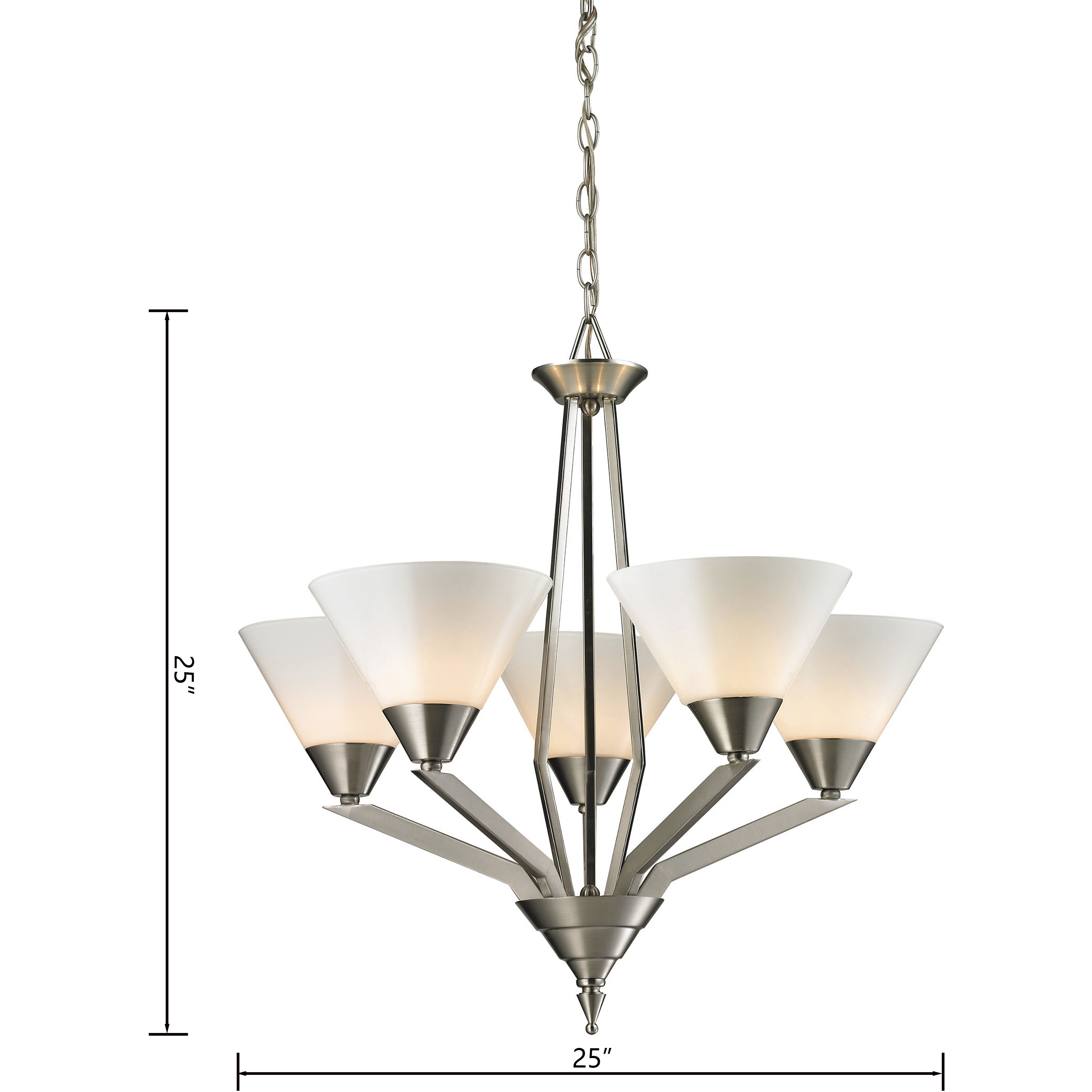 Tribecca 5 Light 25 inch Brushed Nickel Chandelier Ceiling Light