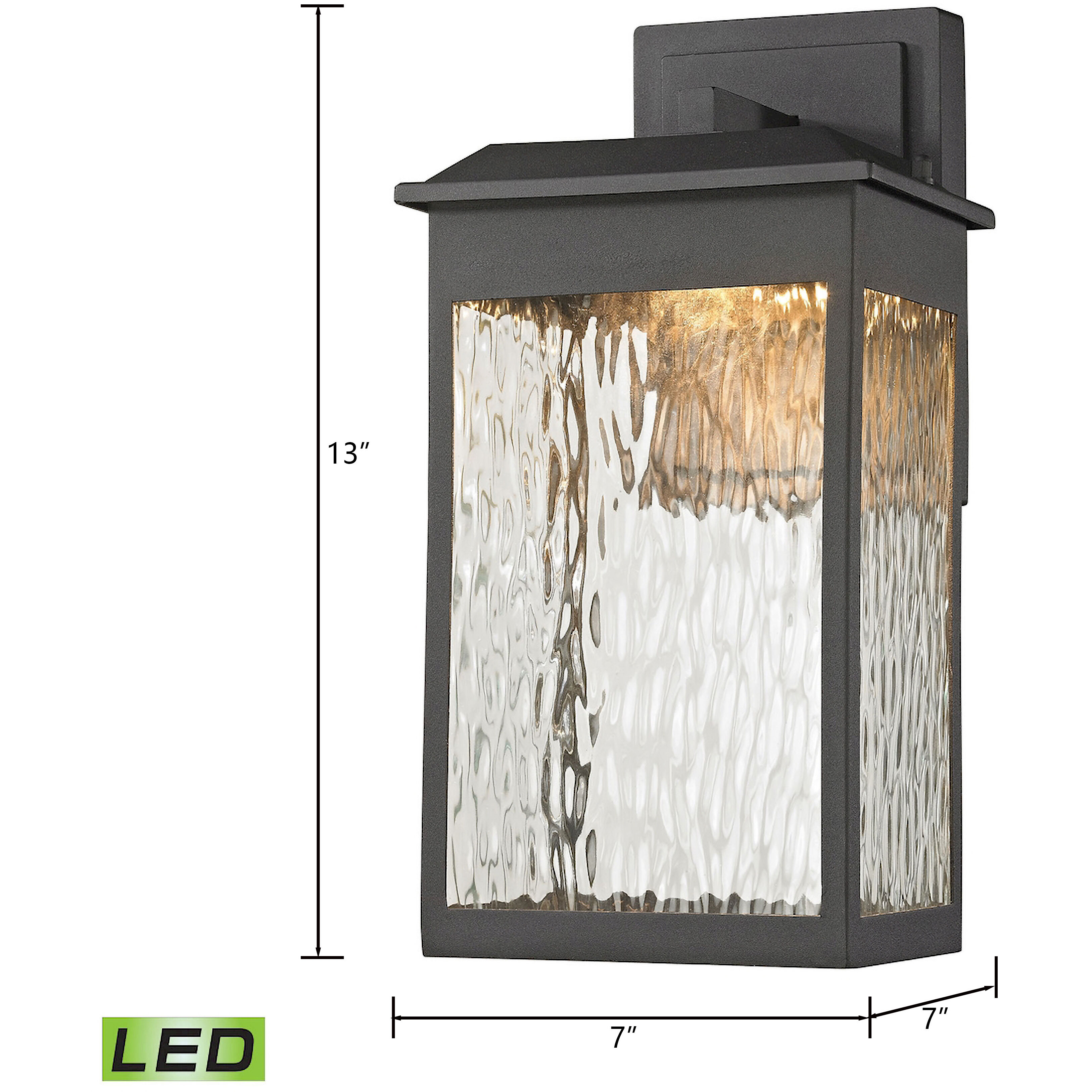 Newcastle LED 13 inch Textured Matte Black Outdoor Wall Sconce