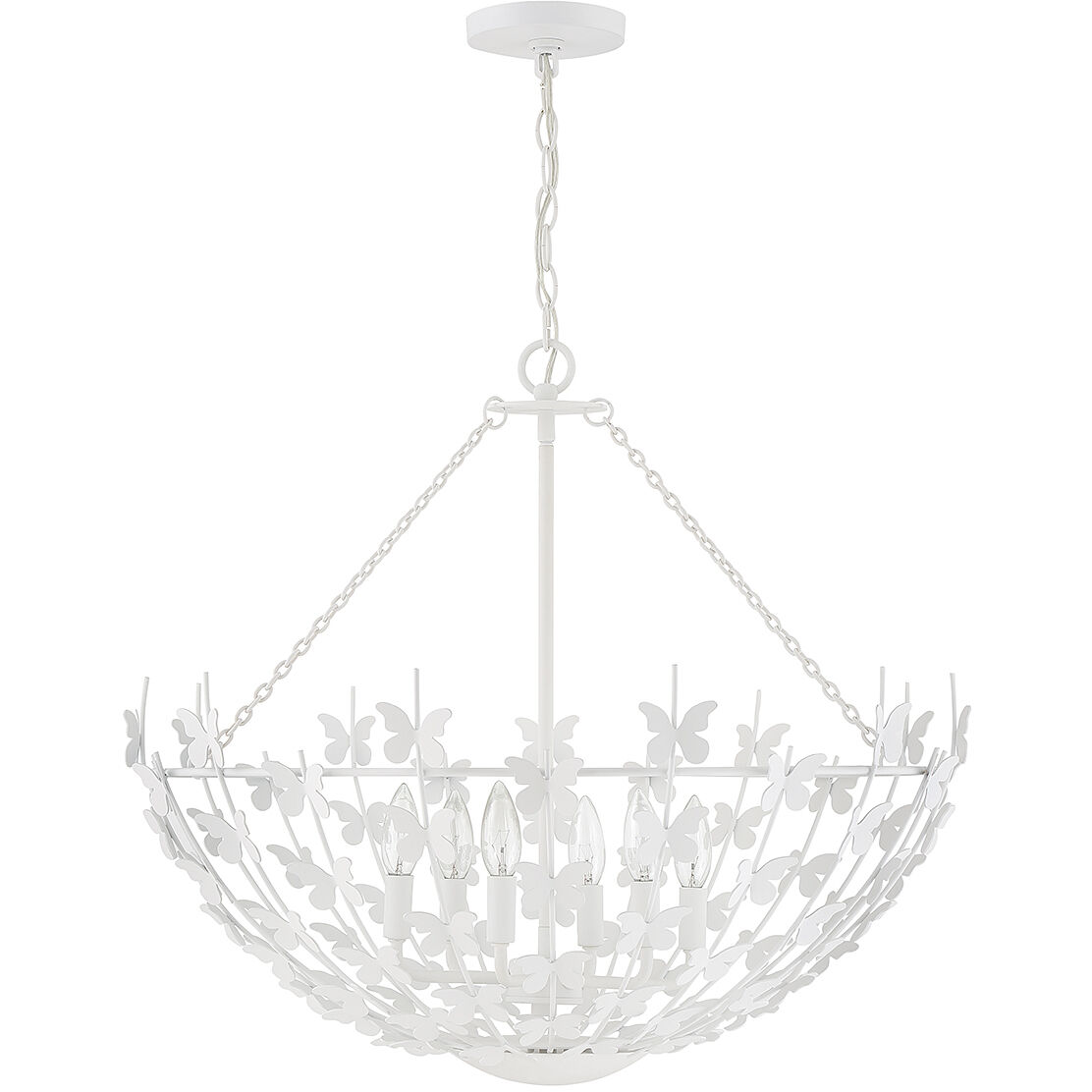 Birch 6 Light 28 inch Bisque White Pendant Ceiling Light