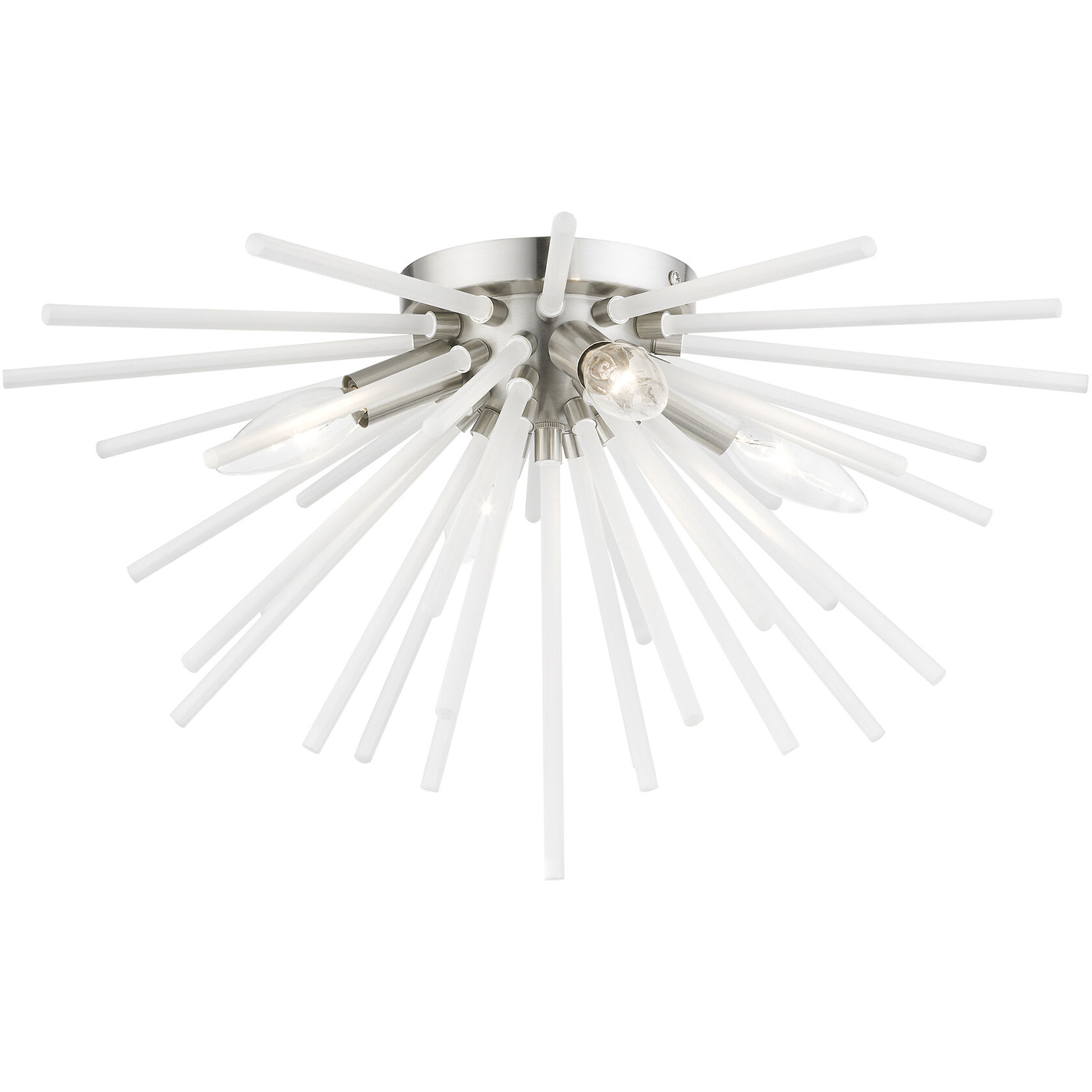 Uptown 4 Light 20 inch Brushed Nickel Flush Mount Ceiling Light