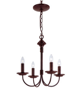 Candle 4 Light 15 inch Rubbed Oil Bronze Chandelier Ceiling Light