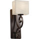 Porcelina 1 Light 5.5 inch Dark Bronze Wall Sconce Wall Light in Waves, Incandescent, Rectangle
