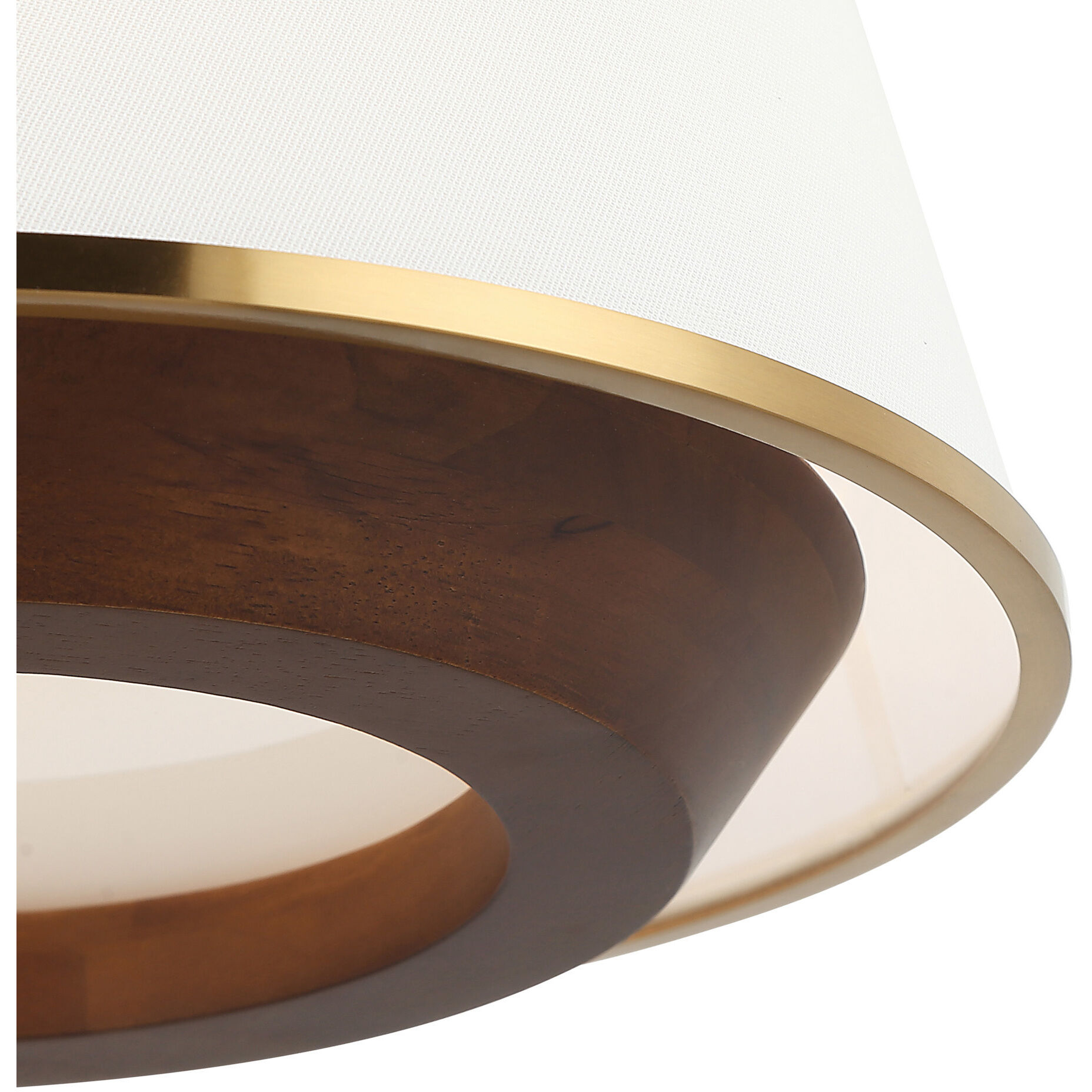 Desert Flyer 3 Light 16 inch Satin Brass with Medium Walnut Pendant Ceiling Light, Semi-Flush Convertible