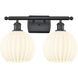 Ballston White Venetian 2 Light 18 inch Matte Black Bath Vanity Light Wall Light