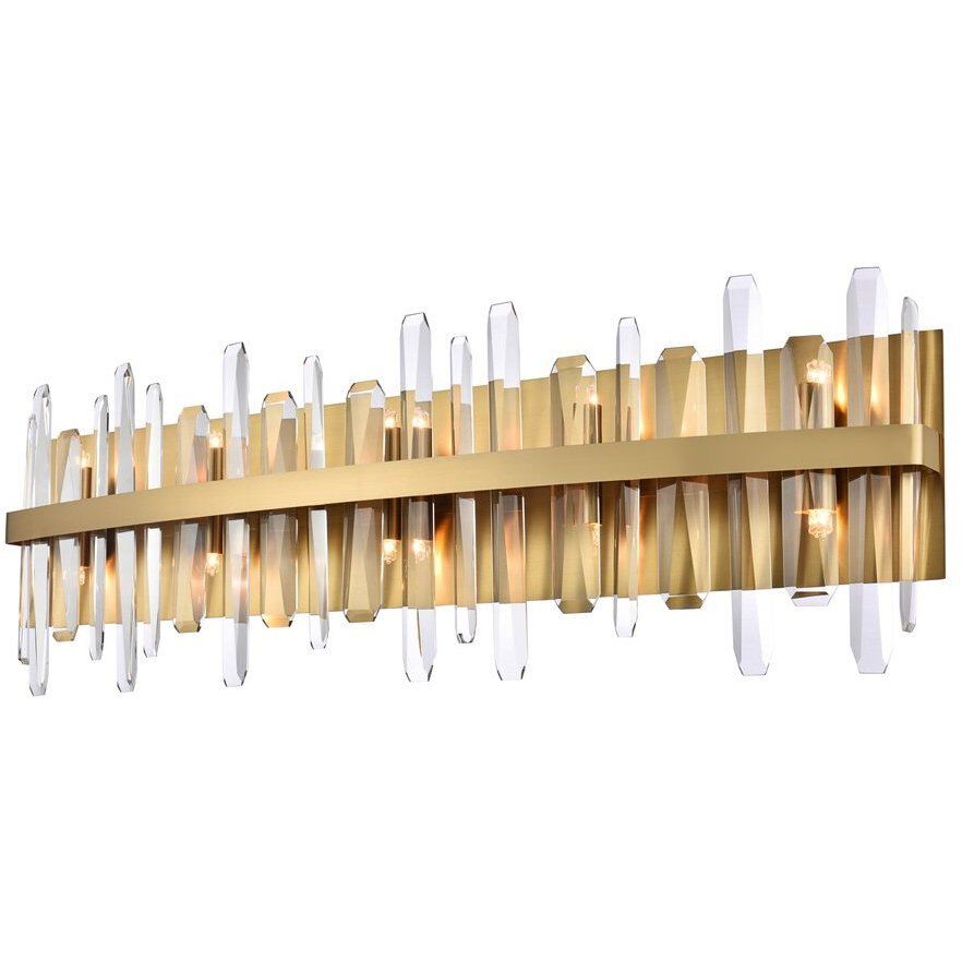 Serena 10 Light 36 inch Satin Gold Bath Sconce Wall Light 