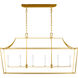 C&M by Chapman & Myers Southold 6 Light 48 inch Burnished Brass Hanging Linear Lantern Ceiling Light