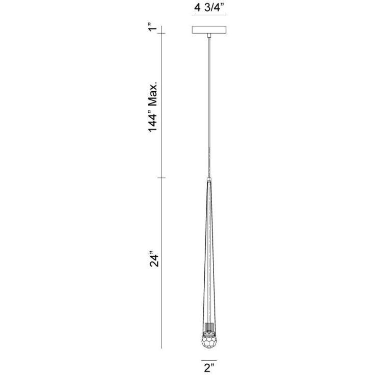 Renaie LED 2 inch Matte Black Pendant Ceiling Light