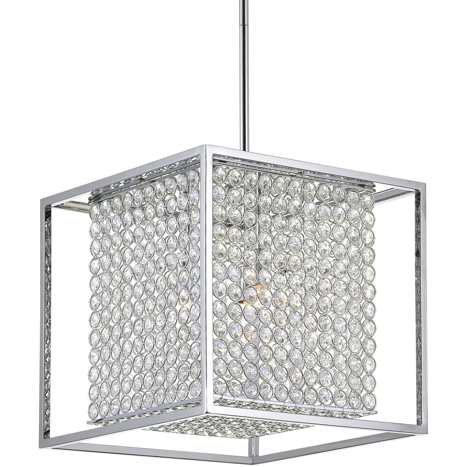 Cube 3 Light 12 inch Chrome Chandelier Ceiling Light