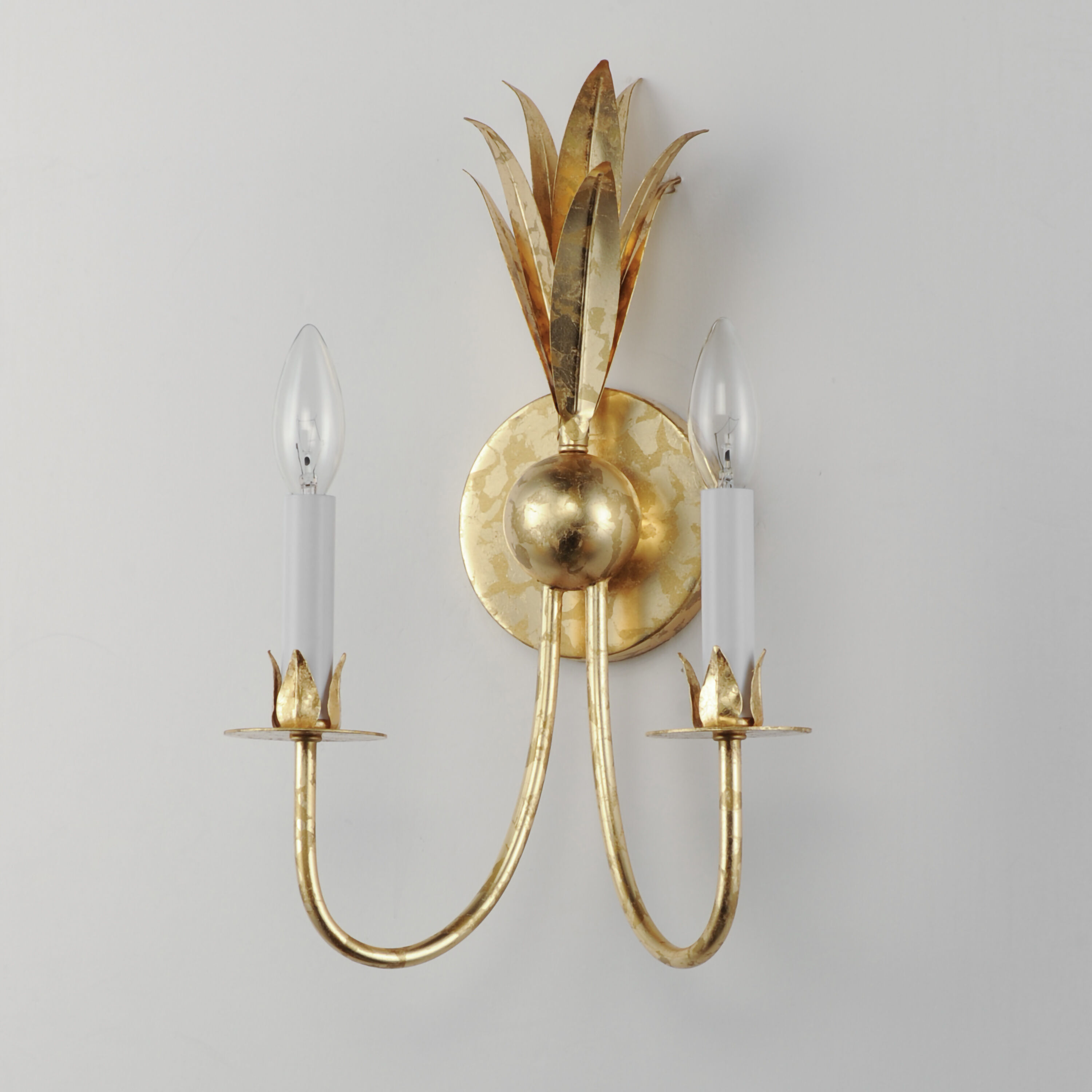 Paloma 2 Light 10 inch Gold Leaf Wall Sconce Wall Light