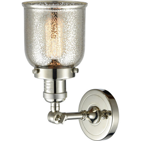 Franklin Restoration Small Bell 1 Light 5 inch Polished Nickel Semi-Flush Mount Ceiling Light in Silver Plated Mercury Glass, Franklin Restoration