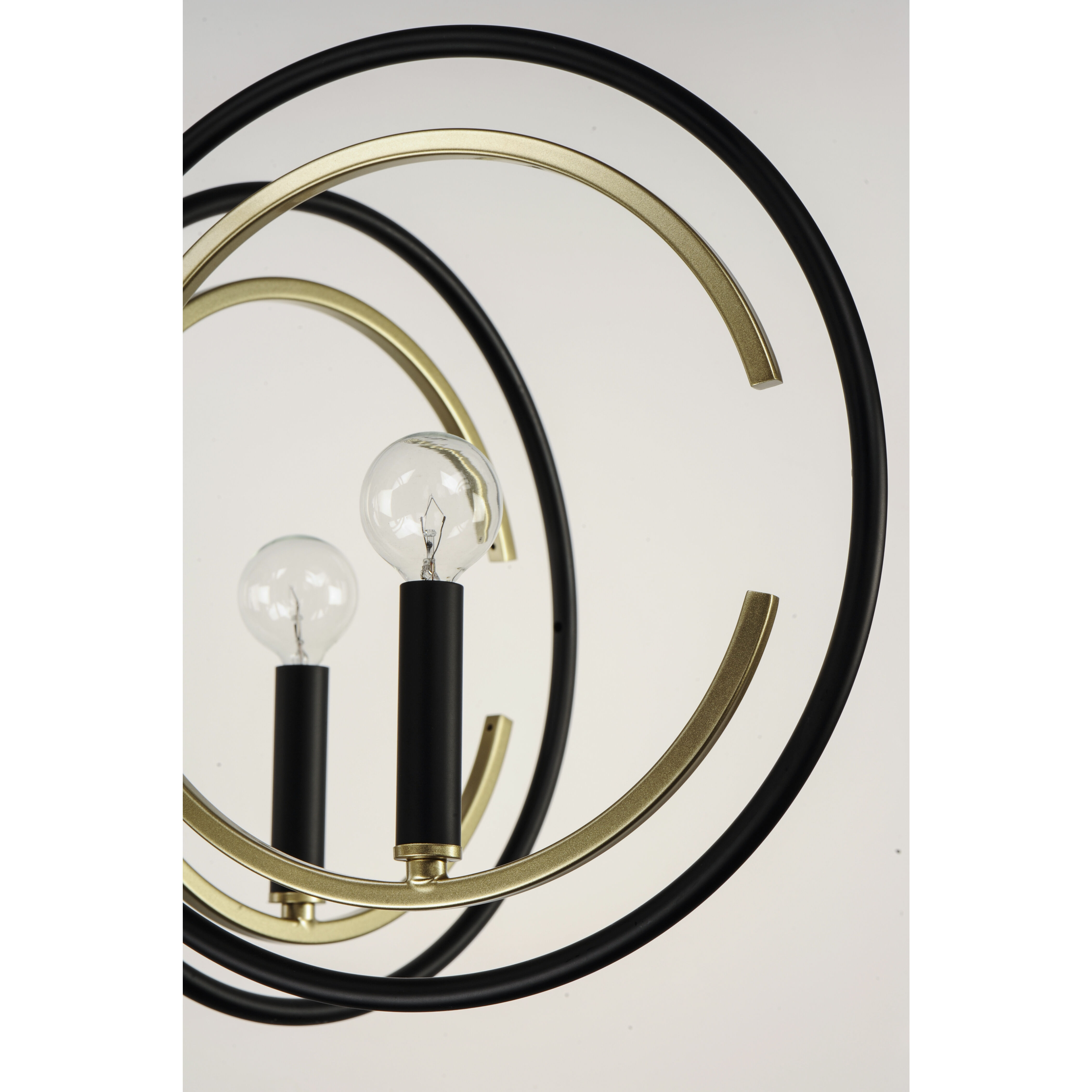 Clip 3 Light 28 inch Black/Gold Chandelier Ceiling Light