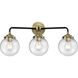 Nouveau Beacon LED 24 inch Black Antique Brass Bath Vanity Light Wall Light in Clear Glass, Nouveau