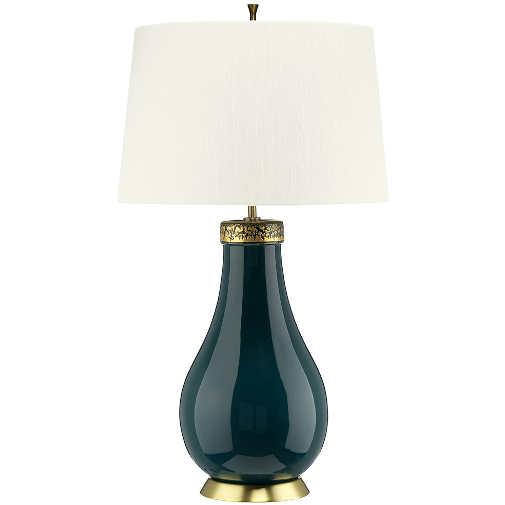 Havering 29 inch 60.00 watt Azure Turquoise and Aged Brass Table Lamp Portable Light