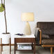 Concord 30 inch 100 watt Walnut and White with Weathered Brass Table Lamp Portable Light
