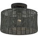 Weavington 1 Light 12 inch Black Semi Flush Mount Ceiling Light, Medium