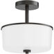 Fuller 2 Light 10.75 inch Black Flush Mount Ceiling Light in White