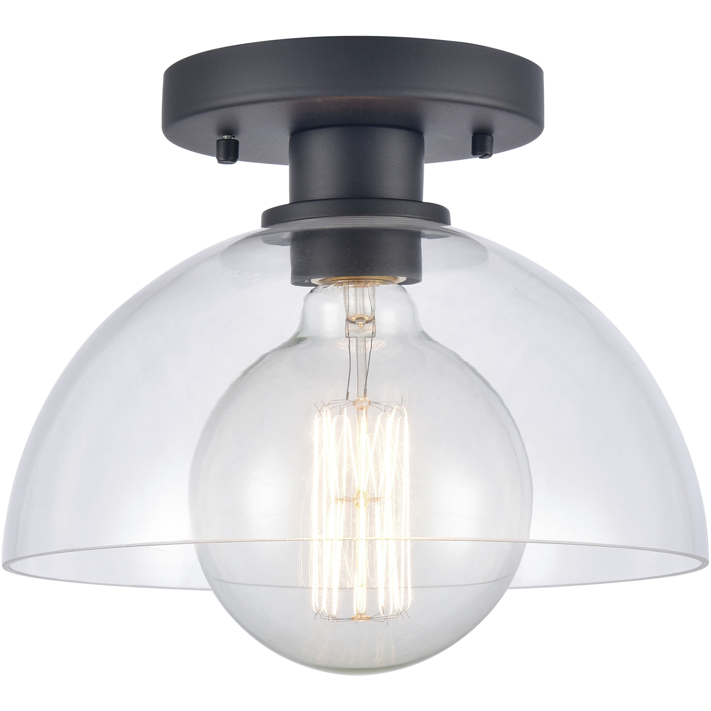 Julian 1 Light 10 inch Matte Black Semi Flush Mount Ceiling Light