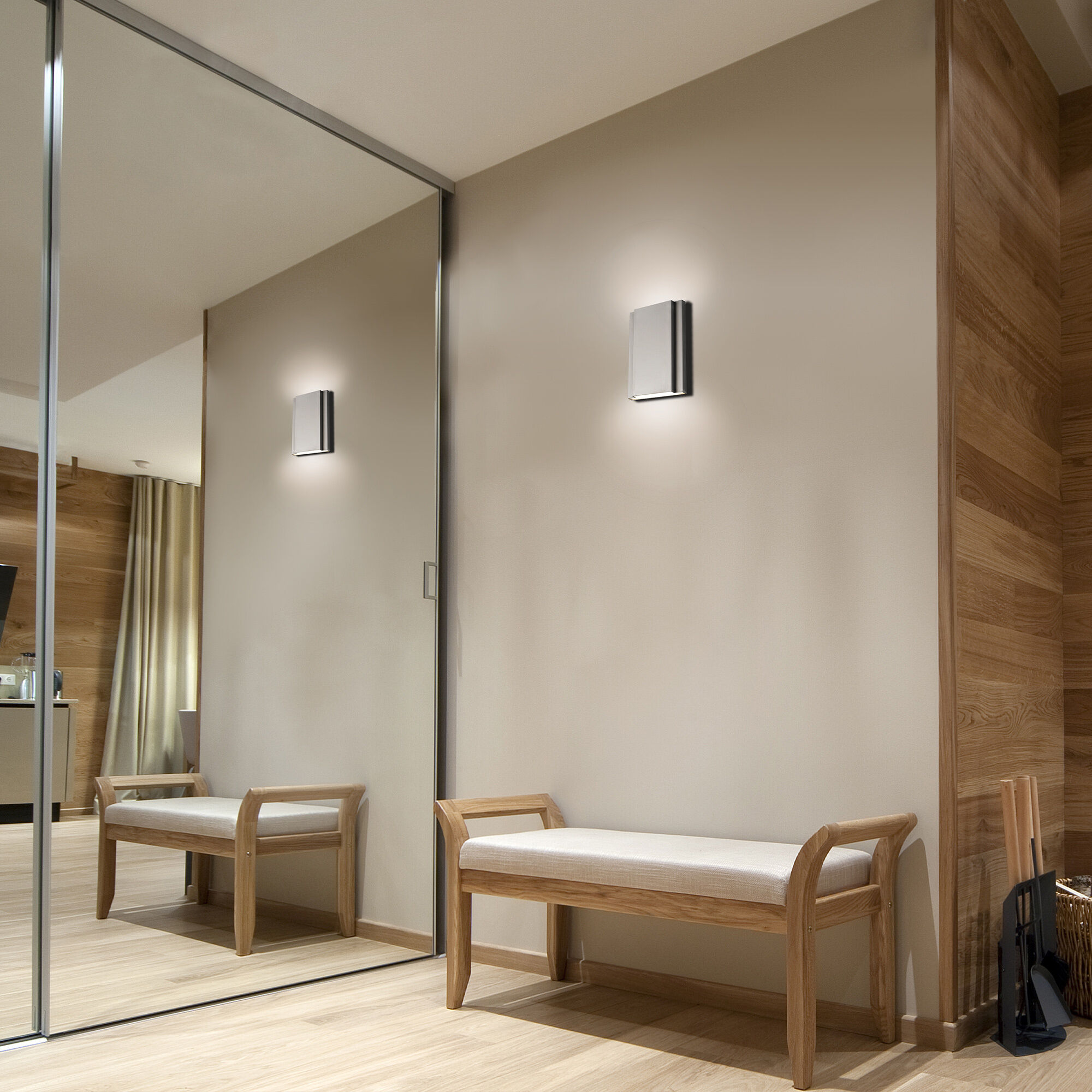 Layne Wall Sconce Wall Light in 3500K, Brushed Nickel, dweLED