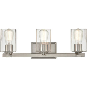 None 3 Light 23 inch Brushed Nickel Bathroom Vanity Light Wall Light