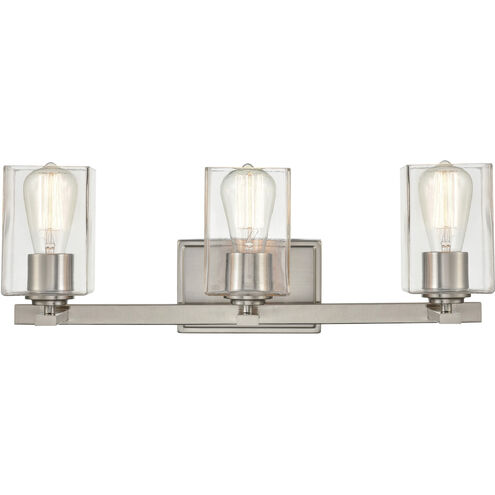 None 3 Light 23 inch Brushed Nickel Bathroom Vanity Light Wall Light