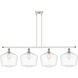 Ballston Cindyrella 4 Light 50 inch White and Polished Chrome Island Light Ceiling Light in Incandescent, Clear Glass